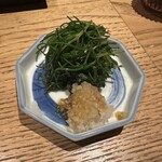 Yakitori Ruike - おかひじきの焼き浸し。シャキシャキの食感が心地よく。