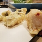 出羽鮨 - 車エビ天ぷら。