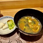 天ぷら たけうち - 赤出汁 香物