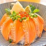 Salmon Ikura Oyako-don (Chicken and egg bowl)