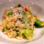 トリッペリア トリッパ - 【2014年3月】春のリゾット（1,300円だったかな）。アスパラは太いのにとっても柔らか味もしっかり、スジ感ゼロ。ダシも炊き方も◎。とにかく仕事が丁寧。トリッパだけじゃなくてリゾットもうまい。