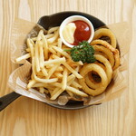 French cuisine fries and onions