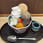 菊丸 - ほうじ茶クリームあんみつ （食べログクーポンでソフトクリーム付・840円）