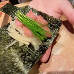 鮨 富かわ - 大トロタクワン　全員頼んでいたオプションです。