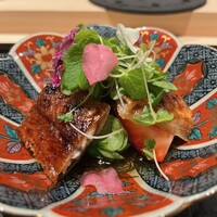 神楽坂 濱千 - うざくです。苺を使用。