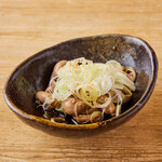 Green onion-covered eel liver with ponzu sauce