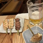 炭焼笑店 ゴジュウマル - ささみわさび　レバー塩