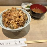 天ぷらと天丼 五島 - かきあげ天丼(1200円)