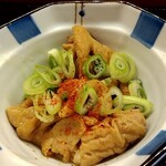 俺の中華たなか家 - 無料サービスおつまみの「ホルモン」は一味唐辛子が標準で振り掛けられ登場❗