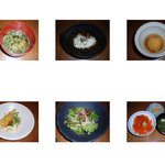 連根屋 - 夜のコース料理（全７品２，３００円）　いくらご飯＋３００円　梨のワイン煮は撮るのを忘れました。