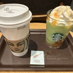スターバックスコーヒー - ドリップコーヒーホットGrande＋もっとGOHOBIメロンフラペチーノTall