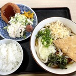 手打うどん・あかぎ - 定食の日替わりおかずが楽しみです。
