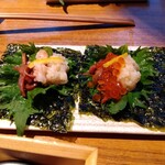 Gyuutan Ijichi - 牛たん手巻き寿司2種。