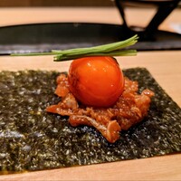 焼鳥 天赦 - きんかんの海苔巻き