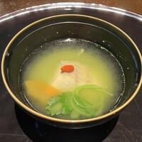 三瀧荘 - 椀物　鱸葛打ち