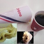 カフェパンナ - クレープ（小豆とクリーム）と、珈琲。