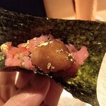 鮨 富かわ - マグロッシーニ　バブリー♥海苔も香りがよい。