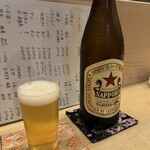 おかめ寿司 - 赤星で乾杯