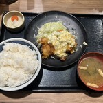 野郎めし つくば店 - チキン南蛮定食(並)ご飯大盛り968円