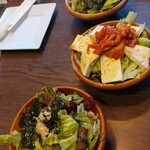 韓国酒場 ネスタル - チョレギサラダと豆腐キムチサラダ