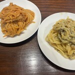 Megane Shokudou A La Gri - 渡り蟹のトマトクリームパスタ、雲丹クリームパスタ