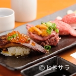 Kaisen Donya Sannomiya Seriichi - 肉寿司食べ比べ（フォアグラ・A5神戸牛・黒毛和牛・生うに牛肉巻き）