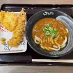 Hanamaru Udon - カレーうどん＋ゲソ天、鶏天