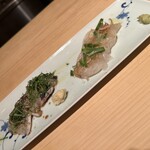 Aoyama 16℃ - 炙り縞鯵と真鯛