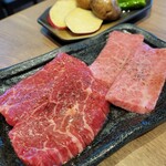 焼肉山水 - ハラミ、カルビ