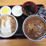 三朝庵 - カレーうどん・かつ丼セット