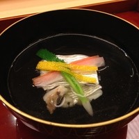 味 ふくしま - 椀　五島の太刀魚　大根　京人参　うぐいす菜　柚子皮