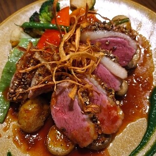 色々な種類の肉（メインディッシュ）牛・鹿・鴨・羊・豚・鶏