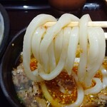 Hanamaru Udon - 「ゆず牛肉つけ麺 中」麺アップ