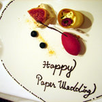 フランス料理 プリドール - お祝いの言葉添えのデザート