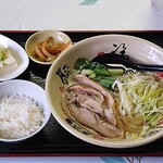 莫龍 - 莫龍中華食堂 ＠茅場町 長葱鶏肉ラーメン 税込630円 白飯小（bai fan xiao）でお願い