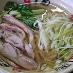 莫龍 - 莫龍中華食堂 ＠茅場町 鶏出汁塩味スープの長葱鶏肉ラーメン
