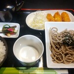 DINING IZAKAYA DONDON - セットメニュー　ざるそばとカキフライ　1200円