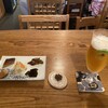 Teuchi Soba Kikutani - 先付け酒つまみ五品盛り、先付け、生ビール
