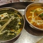 Sita - ホウレン草とチキンのカレーとブロッコリキーマンカレー（日替わり）