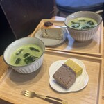 Minami Shinagawa Chabako - 『冷抹茶』
                        『さつまいものチーズケーキ』
                        『カボチャと雑穀のうきしま』
