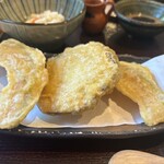 ぶつをのうどん - かぼちゃと薩摩芋天