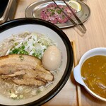 Shougayaki Kenchan - けんちゃんラーメン@858円+味玉@143円+追いカレー@143円@+豚ハラミ(塩)@528円