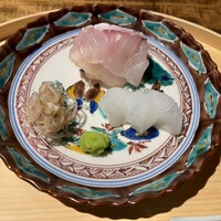 温石 - 刺し身　ぼら　いか