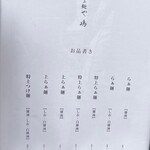 らぁ麺や 嶋 - メニュー