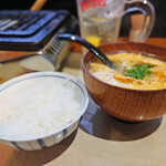 焼肉の井筒屋 - 白ごはん中とたまごスープ