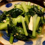 福琳 - ４皿目：エーツァイとマコモ筍のニンニク炒め