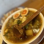 彩華ラーメン - 彩華ラーメン（1玉）、トッピング 煮玉子