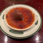 アベス - マンダリンオレンジのクレームブリュレ〜チョコレートとコニャックのソルベ添え〜
