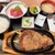 鮪どんや - 料理写真:リブステーキと鮪ぶつ定食　1,200円