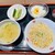 上海湯包小館 - 料理写真:満喫セットの上海炒飯、スープ、キュウリのピリ辛和え、杏仁豆腐